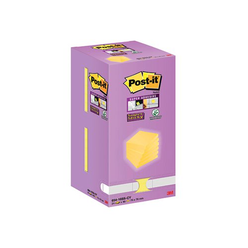 Post-it Sticky Notes Yellow Tower 76 x 76mm (Pack of 16) 7100236608 Repositional Notes 3M85575