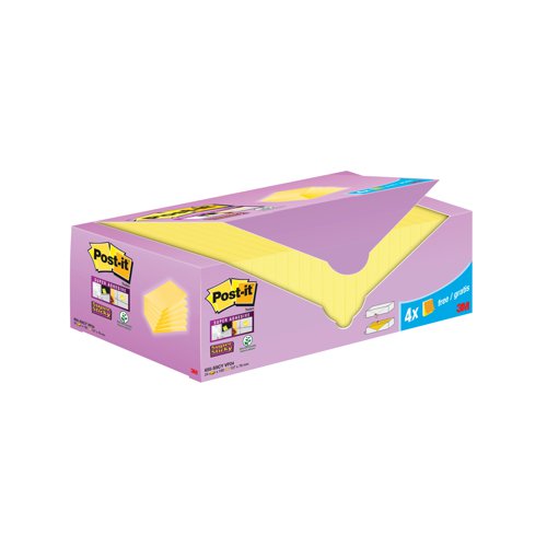 Post-it Super Sticky Notes Canary Yellow Cabinet 127x76mm (Pack of 24)