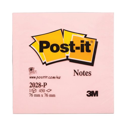 Post-it Notes Colour Cube 76 x 76mm Pastel Pink 2028P 3M87135