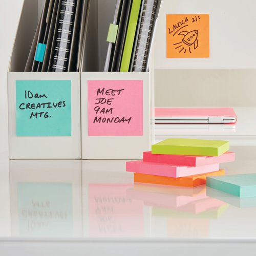 Post-it Note Sticky Notes Cube 76x76mm Neon 350 Sheets 2028NP Repositional Notes 3M87136