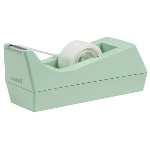 Scotch Tape Dispenser Mint With One Roll of Scotch Magic Tape 19mmx8.89m C38-M-EU