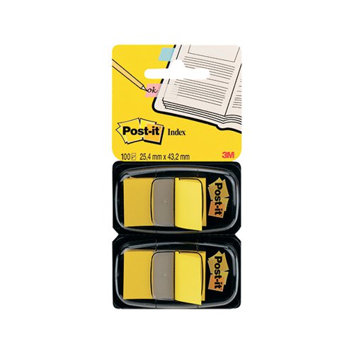 Post-it Index Tabs Dispenser with Yellow Tabs (Pack of 2) 680-Y2EU