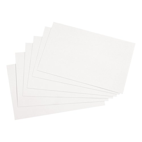 5 Star Office Record Cards Blank 6x4in 152x102mm White (Pack of 100)