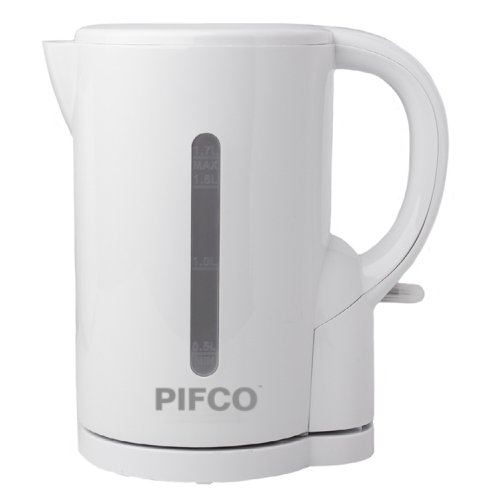 5 Star Facilities cordless kettle 1.7 Litre 2200W with automatic shut off and water level viewing window in white.