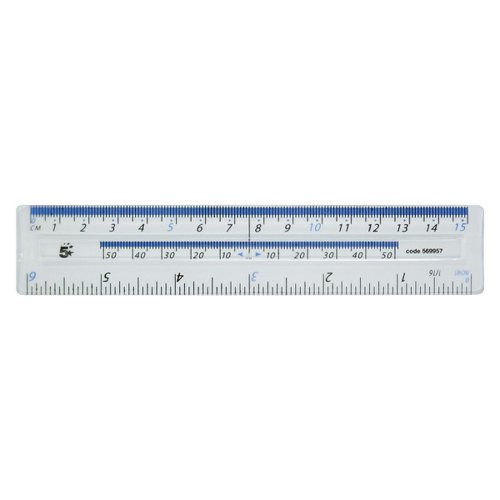 5 Star Office Ruler Plastic Metric and Imperial Markings 150mm Clear | FS569957 | VOW