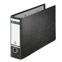 This A4 Leitz lever arch file features a unique, patented mechanism that opens 180 degrees for ease of use with a landscape orientation and a 77mm spine. The file features durable board covers, a thumb hole for easy retrieval from a shelf, metal shoes for durability and a spine label holder for quick identificaton of contents. This pack contains 5 black files.