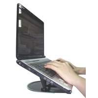 Q-Connect Aluminium Laptop Stand Black/Silver KF20077 Laptop / Monitor Risers KF20077