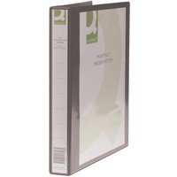 Made from strong welded PVC, this high quality presentation ring binder from Q-Connect will bring a touch of professionalism to your office. Featuring feature full length cover and spine sleeves for adding your own presentation cover and finished in black, these folders have an easy-open 4 D-ring mechanism for adding and removing papers quickly, with a total capacity of 25mm for storing A4 documents.
