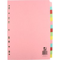 The tabs on this Q-Connect fifteen part divider have been left blank to allow you to customise it with your own labels. Each sheet is a different colour, enabling you to colour code your documents as you wish. It has been multi-punched to fit standard A4 ring binders and lever arch files.