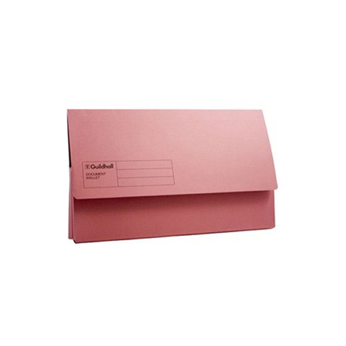 GH14032 Exacompta Guildhall Document Wallet Foolscap Pink (Pack of 50) GDW1-PNK