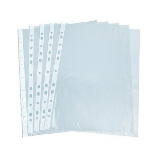 Q-Connect Punched Pockets Polypropylene 50 Micron A4 Embossed (Pack of 100) KF24001