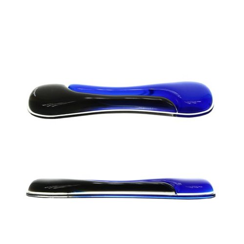 This Kensington Duo Wrist Rest features a gel pillow that supports your wrist from increased comfort with a durable, wipe clean vinyl cover. The innovative design distributes pressure throughout the gel and features a ventilation channel, which helps keep hands cool and dry. This two tone wrist rest comes in Blue/Smoke.