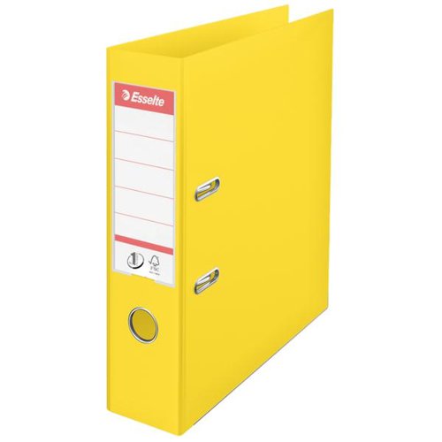 Esselte 75mm Lever Arch File Polypropylene A4 Yellow (Pack of 10) 48061 - ACCO Brands - ES80618 - McArdle Computer and Office Supplies