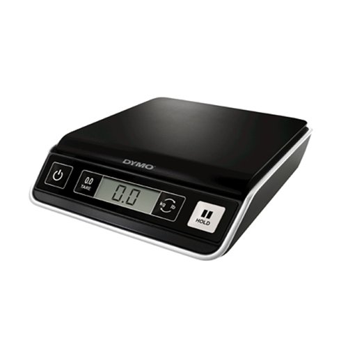 Using the Dymo M2 Digital Scale is easy. Just weigh envelopes and packages up to 2kg and read the result off the large and clear LCD screen accurate down to just 1g (0.04 oz). Use the tare function to automatically subtract the weight of a container or bag, or the hold button to freeze the weight on the screen after removing the package. Featuring automatic switch off, the unit can be powered by USB or batteries (not included).