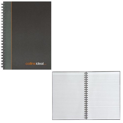 CL76784 Collins Ideal Feint Ruled Wirebound Notebook A4 6428W BLACK