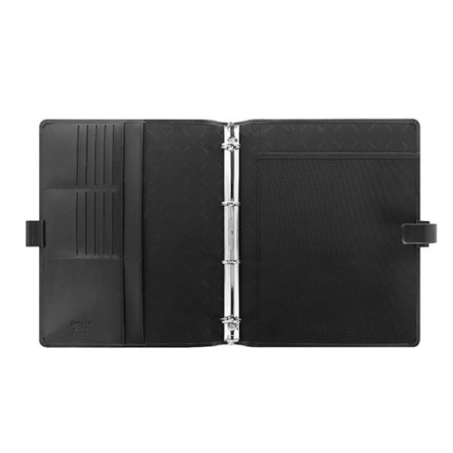 This Filofax Metropol Organiser features soft feel, natural grain leather look covers and a popper closure to help keep contents secure. The organiser also features an internal pocket, 6 credit card pockets and a pen loop. The organiser can be refilled each year with the corresponding refill (available separately). This pack contains 1 A4 Organiser in Black.