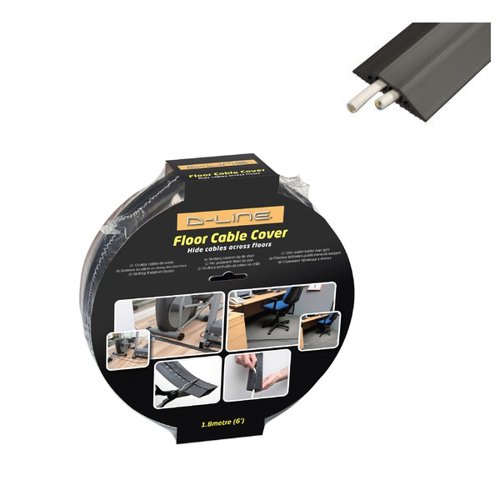 D-Line Black Light Duty Floor Cable Cover 60mmx1.8m Long CC-1