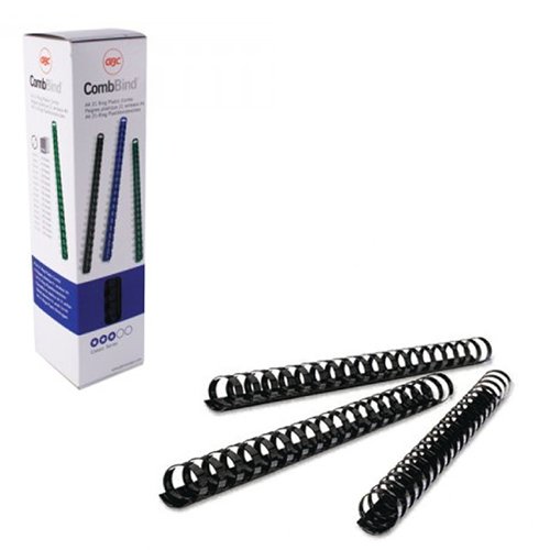 GBC CombBind A4 38mm Binding Combs Black (Pack of 50) 4028185 GB21699 Buy online at Office 5Star or contact us Tel 01594 810081 for assistance