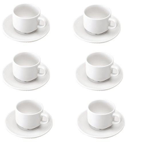 Cup and Saucer (Pack of 6) White 305091 CPD30092