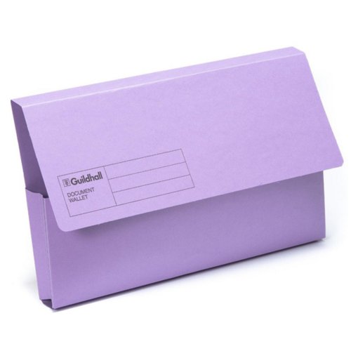 Guildhall Document Wallets Foolscap Violet (Pack of 50) GDW1-VLT GH22011 Buy online at Office 5Star or contact us Tel 01594 810081 for assistance