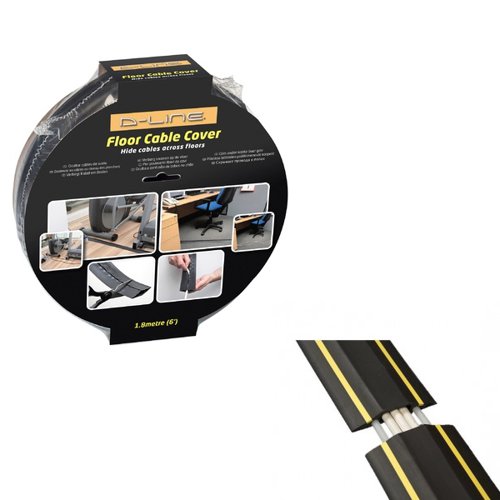 D-Line Black /Yellow Medium Hazard Duty Floor Cable Cover 9m FC83H/9M DL64653 Buy online at Office 5Star or contact us Tel 01594 810081 for assistance