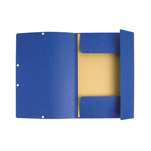 GH4755 | This 3 flap Exacompta Europa portfolio file is made from premium quality, heavyweight 500 micron pressboard with a stylish mottled effect finish. Each file can hold up to 180 sheets of A4 80gsm paper and features elasticated straps to help keep contents secure. This pack contains 10 dark blue portfolio files.