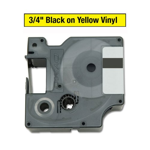 Dymo 18433 Rhino Vinyl Tape 19mm x 5.5m Black on Yellow S0718470 - ES18433