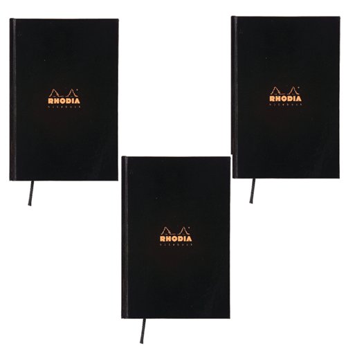 Rhodia Business A5 Book Casebound Hardback 192 Pages Black (Pack of 3) 119231C - GH15279