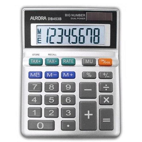 Aurora Grey 8-Digit Semi-Desk Calculator DB453B