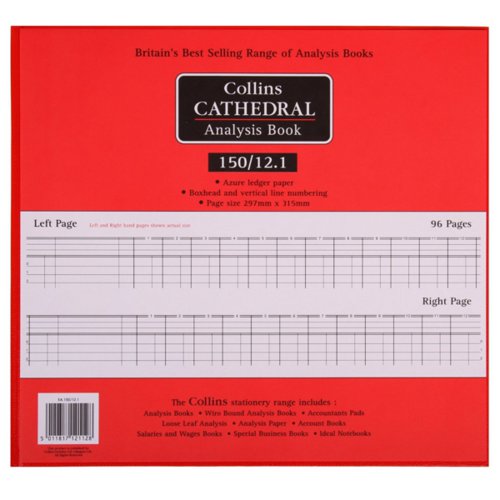Collins Cathedral Analysis Book 12 Cash Columns 96 Pages 812112/5 Accounts Books CL150121