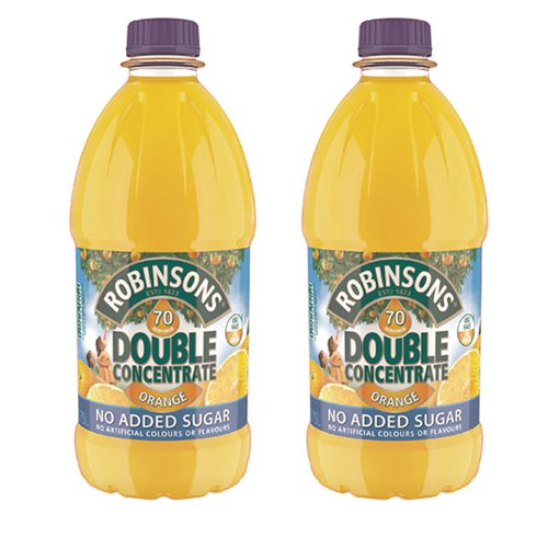 Robinsons Double Concentrate Orange Squash No Added Sugar 1.75 Litre (Pack of 2) 402046 BRT14654 Buy online at Office 5Star or contact us Tel 01594 810081 for assistance