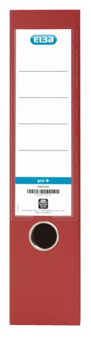 Elba 70mm Lever Arch File Plastic A4 Red 100102172