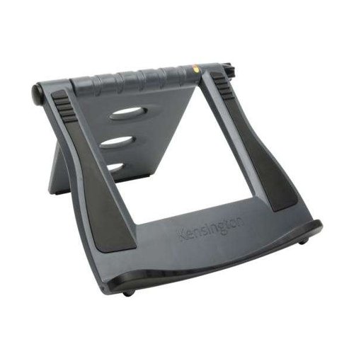 This Kensington SmartFit Easy Riser Laptop Stand is suitable for 12 - 17 inch laptops and is height and angle adjustable up to 50 degrees for viewing comfort. The riser helps increase air circulation to avoid overheating and features a padded insert to help keep your laptop secure. This grey laptop riser also folds flat for storage and portability.