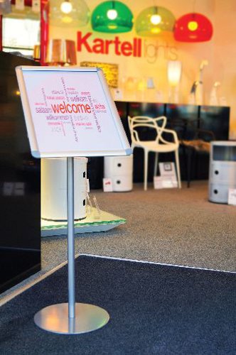 Ideal for entranceways and reception areas, this Twinco display stand will display an A3 document, whether that is a welcome message, a menu or a memo. It has a snapframe design that is easy to use and change signage whenever you need to.
