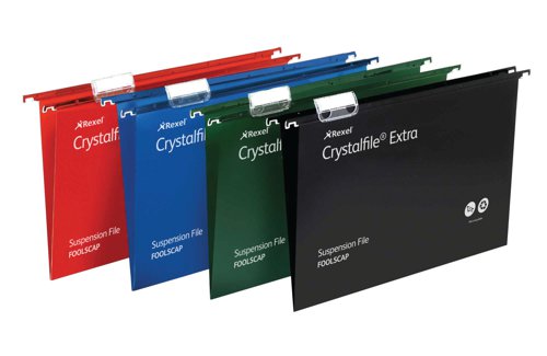 The Crystalfile Extra File has a tough polypropylene construction, which is designed to last up to 5 times longer than a standard manilla file. The extra wide 30mm capacity means that the folder can take up to 300 sheets of 80gsm paper. This pack contains 25 green foolscap files.