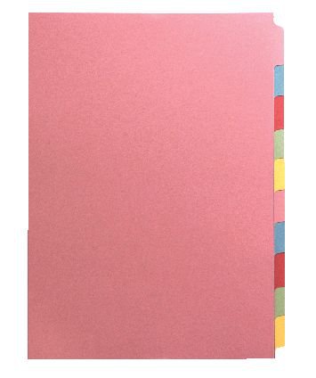 Concord Unpunched Divider 10-Part A4 Multicoloured (Pack of 10) 76099 - JT76099