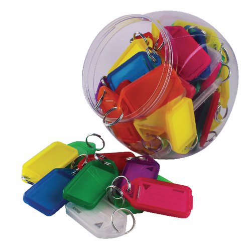 Kevron Plastic Clicktag Key Tag Large Assorted Tub (Pack of 70) ID30AC70 SP00069 Buy online at Office 5Star or contact us Tel 01594 810081 for assistance
