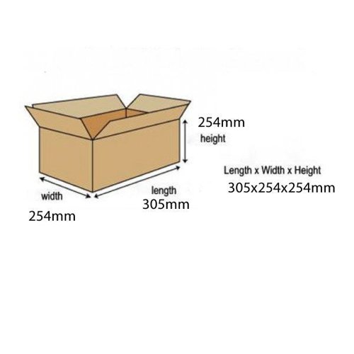 Single Wall Corrugated Dispatch Cartons 305x254x254mm Brown (Pack of 25) SC-11 Packing Cartons JF00543