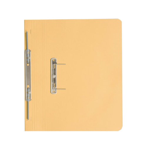 This Exacompta Guildhall spiral pocket file is made from durable, heavyweight 420gsm manilla and can hold up to 180 sheets of 80gsm A4 or foolscap paper. The file also features a secure spiral mechanism for punched papers and a useful pocket on the inside cover for storage of additional loose sheets. This pack contains 25 yellow foolscap files.