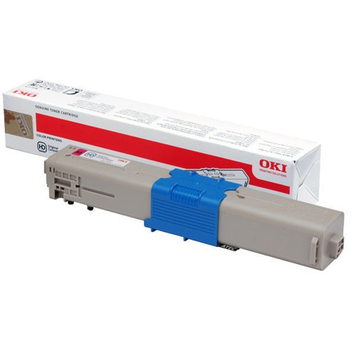 Install a genuine OKI Magenta Toner Cartridge (44469705) for outstanding print quality and reliability from your OKI laser printer. Order a new toner cartridge when you see a Toner Low message on your OKI printer, or when you notice faded print or colour. Then replace it when you see the Toner Empty error on the display to resume printing as quickly as possible. This standard yield toner cartridge is packed with enough colour toner to print 2,000 pages.