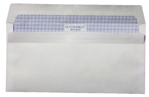 Ideal for everyday use, these Q-Connect envelopes are made from 80gsm white paper and feature an easy to use, secure self-seal closure and convenient address window measuring 35 x 89mm. The DL envelopes are suitable for an A4 sheet folded twice or an A5 sheet folded once. This pack contains 1000 white wallet envelopes.