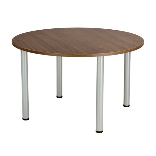 Jemini Circular Meeting Table 1200x1200x730mm Walnut KF840193