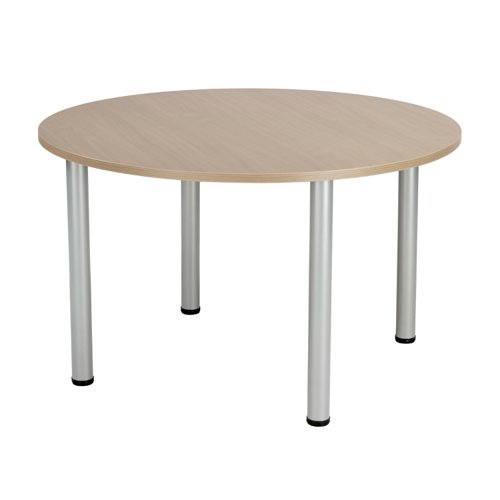 Jemini Circular Meeting Table 1200x1200x730mm Grey Oak KF840198
