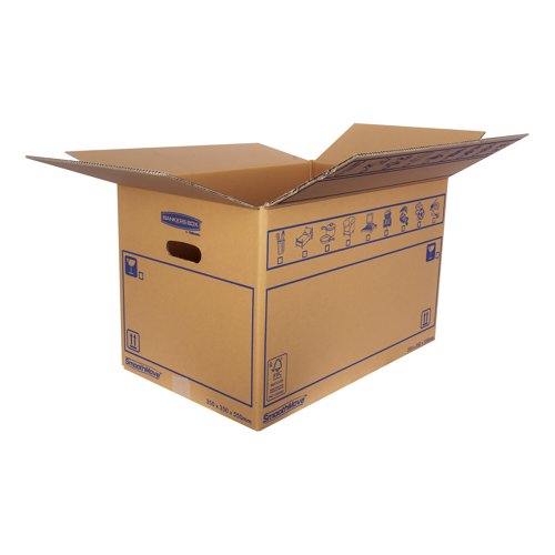 Bankers Box SmoothMove Standard Moving Box 350x350x550mm (Pack of 10) 6207301 Packing Cartons BB73258