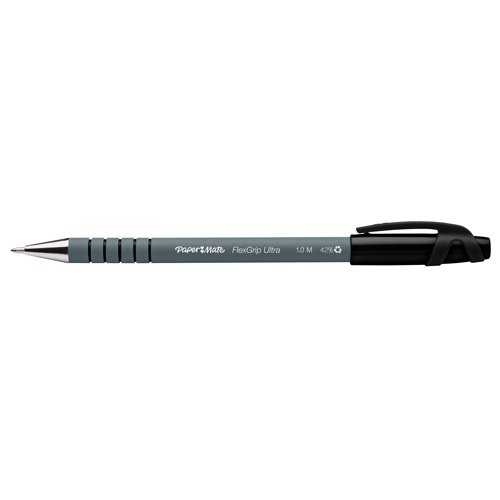Supplied in a pack of 12, choose PaperMate Flexgrip pens for comfortable, high quality writing in any environment. Black Lubriglide ink provides smooth and clear lines when writing all day long. Like all Flexgrip pens, these pens feature a rubberised full-length barrel that provides all-day comfort and control. These pens feature a cap that protects the nib and prevents ink from drying up when not in use. The medium tip produces a bold line suitable for most applications.