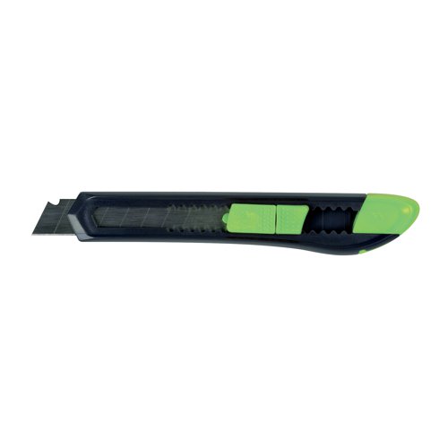 Q-Connect Medium Duty 18mm Cutting Knife Black/Green M80BC - VOW - KF10632 - McArdle Computer and Office Supplies