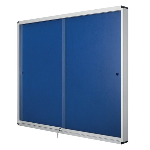 Bi-Office Lockable Internal Display Case 890x625mm Blue VT690107160 Glazed Notice Boards BQ52716