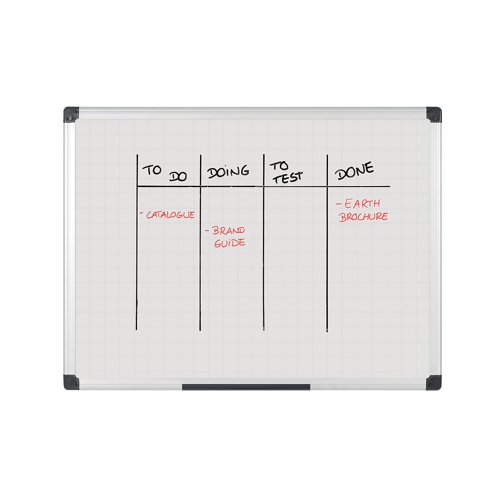 Bi-Office Maya Magnetic Whiteboard Gridded 1200x900mm MA0547170 Drywipe Boards BQ11547