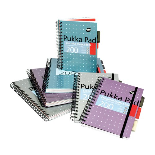 Pukka Pad Executive Ruled Wirebound Project Book A5 (Pack of 3) 6336-MET PP16336