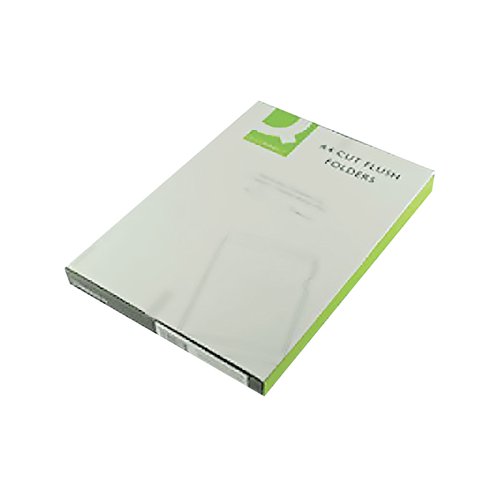 Q-Connect Cut Flush Folders A4 Clear (Pack of 100) KF24002 - KF24002